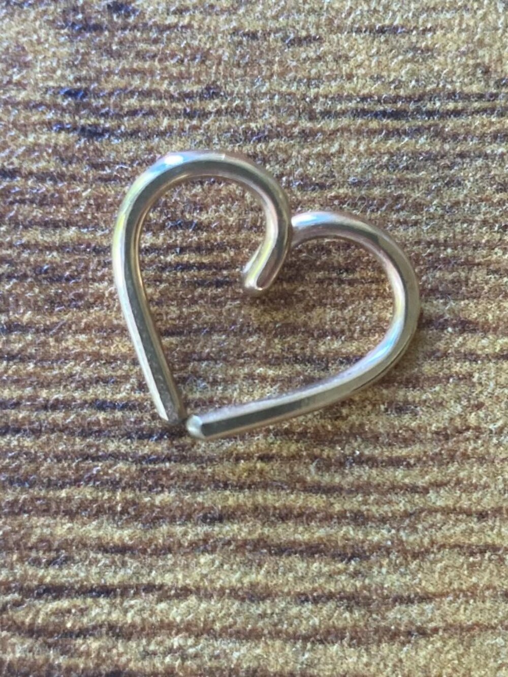 Rose Gold Tinted Heart Daith Cartilage Forward Helix Piercing